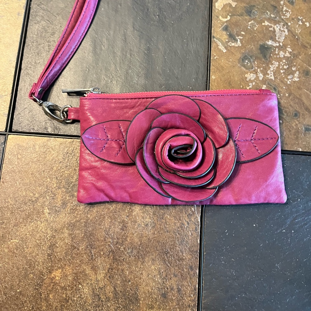 Pink Floral Clutch